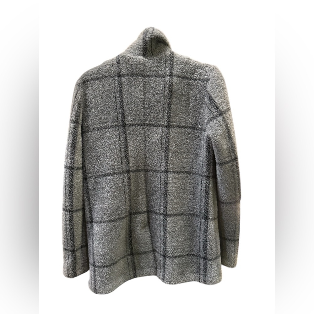 Z Supply Charcoal Windowpane Sweater Blazer Cozy Plaid Jacket Small - Picture 2 of 9